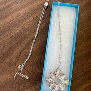 Touchstone Crystal Silver and Clear Flower SHINE BRIGHT adjustable: NIB